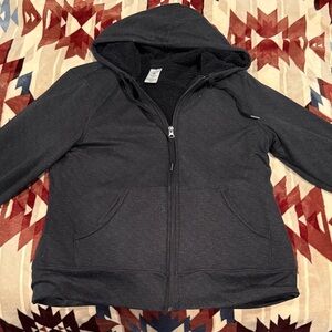 Black Hooded Zip-Up Jacket